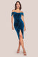 Draped Shoulder Velvet Corset Midi Dress DR4066