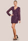Patterned Sequin Wrap Over Mini Dress DR3760