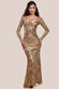 Sequin Square Neck Maxi With Scallop Hem DR4038