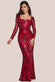 Sequin Square Neck Maxi With Scallop Hem DR4038