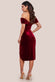 Draped Shoulder Velvet Corset Midi Dress DR4066