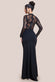 Sequin & Mesh Bodice Scuba Maxi Dress DR4391