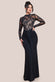 Sequin & Mesh Bodice Scuba Maxi Dress DR4391