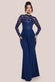 Sequin & Mesh Bodice Scuba Maxi Dress DR4391