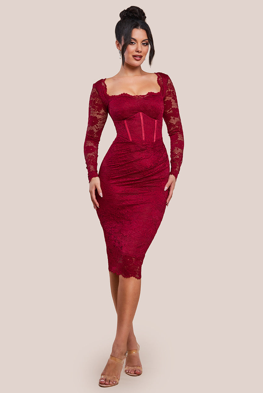 chinese dress ladies City Goddess Bow back Dress Lace Body – CHIC Kuwait Luxury Outlet main image 1