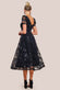 Sequin Lace Short Sleeve A-Line Midi Dress DR4429