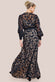 Lace Front Split Long Sleeve Maxi Dress DR4476