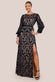 Lace Front Split Long Sleeve Maxi Dress DR4476