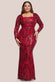 Sequin Square Neck Maxi With Scallop Hem DR4038PLUS