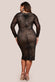 Sequined Starburst Scalloped Hem Midi Dress DR2617P