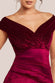 Shimmer Velvet Bardot Maxi Dress DR4643