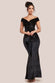 Shimmer Velvet Bardot Maxi Dress DR4643