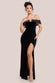 Off Shoulder Hotfix Diamante Wing Velvet Maxi Dress DR4484