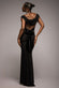 Open Back Cowl Neck Gathered Maxi Dress With Velvet Tie Back DR4856