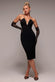 Strapless Super Plunge Diamante Neck Midi Dress DR4760