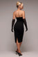 Strapless Super Plunge Diamante Neck Midi Dress DR4760