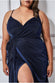 Lurex Spaghetti Strap Wrap Maxi Dress With Split DR3137P