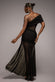 Gathered One Shoulder Sheer Panel Maxi Dress DR4828