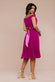 Cowl Neck Pleated A-Line Chiffon Midi Dress DR4501