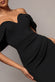 Scuba Crepe Draped Bardot Maxi Dress DR3259