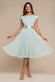 Cowl Neck Pleated A-Line Chiffon Midi Dress DR4501