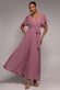 Sustainable Chiffon Flutter Sleeve Wrap Maxi Dress DR2486BBS