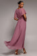 Sustainable Chiffon Flutter Sleeve Wrap Maxi Dress DR2486BBS