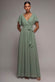 Sustainable Chiffon Flutter Sleeve Wrap Maxi Dress DR2486BBS