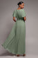Sustainable Chiffon Flutter Sleeve Wrap Maxi Dress DR2486BBS