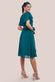 Sustainable Flutter Sleeve Chiffon Wrap Midi Dress DR2555BBS
