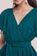 Sustainable Flutter Sleeve Chiffon Wrap Midi Dress DR2555BBS