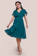 Sustainable Flutter Sleeve Chiffon Wrap Midi Dress DR2555BBS