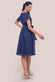 Sustainable Flutter Sleeve Chiffon Wrap Midi Dress DR2555BBS