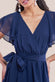 Sustainable Flutter Sleeve Chiffon Wrap Midi Dress DR2555BBS