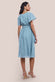 Sustainable Flutter Sleeve Chiffon Wrap Midi Dress DR2555BBS