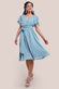 Sustainable Flutter Sleeve Chiffon Wrap Midi Dress DR2555BBS