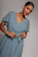 Flutter Sleeve Midi Wrap Dress With Elasticated Waist DR2555B