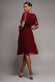 Flutter Sleeve Midi Wrap Dress With Elasticated Waist DR2555B