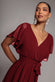 Flutter Sleeve Midi Wrap Dress With Elasticated Waist DR2555B