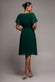 Flutter Sleeve Midi Wrap Dress With Elasticated Waist DR2555B