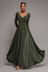 Plunge Neck Flared Skirt Maxi Dress DR2608