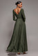 Plunge Neck Flared Skirt Maxi Dress DR2608