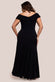 Scuba Crepe Off Shoulder Front Split Maxi Dress DR2930PLUS
