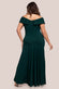Scuba Crepe Off Shoulder Front Split Maxi Dress DR2930PLUS