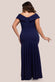 Scuba Crepe Off Shoulder Front Split Maxi Dress DR2930PLUS