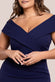 Scuba Crepe Off Shoulder Front Split Maxi Dress DR2930PLUS