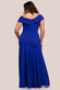 Scuba Crepe Off Shoulder Front Split Maxi Dress DR2930PLUS