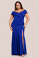 Scuba Crepe Off Shoulder Front Split Maxi Dress DR2930PLUS