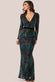 Patterned Sequin Long Sleeve Maxi Dress DR3016