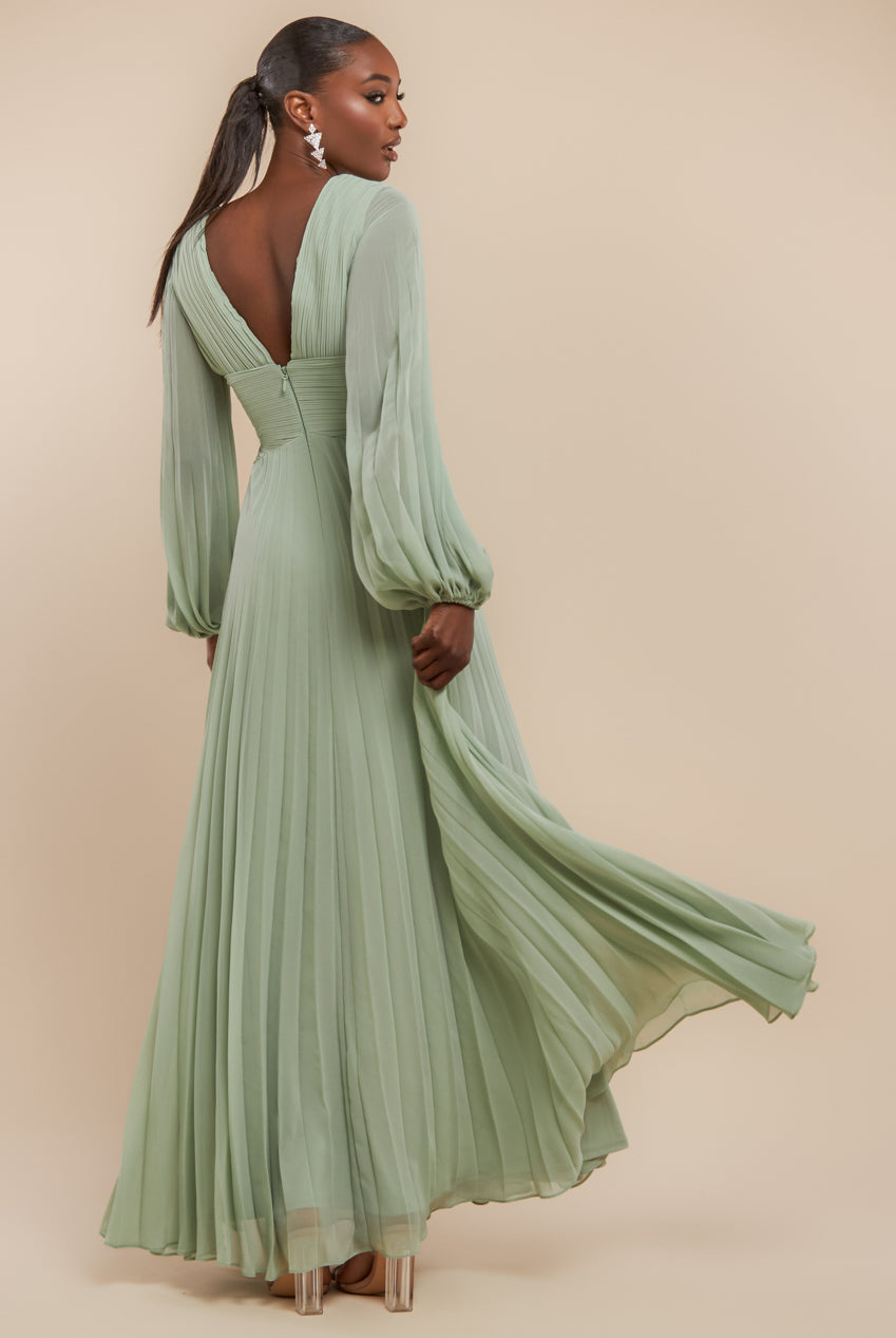 Wholesale Balloon Sleeve Chiffon Maxi Dress – City Goddess Wholesale Balloon Sleeve Chiffon Maxi Dress – City Goddess
